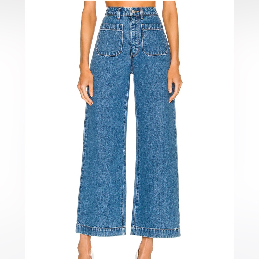Rolla’s High Rise Wide Leg Sailor Jeans in Ashley Blue Size 25